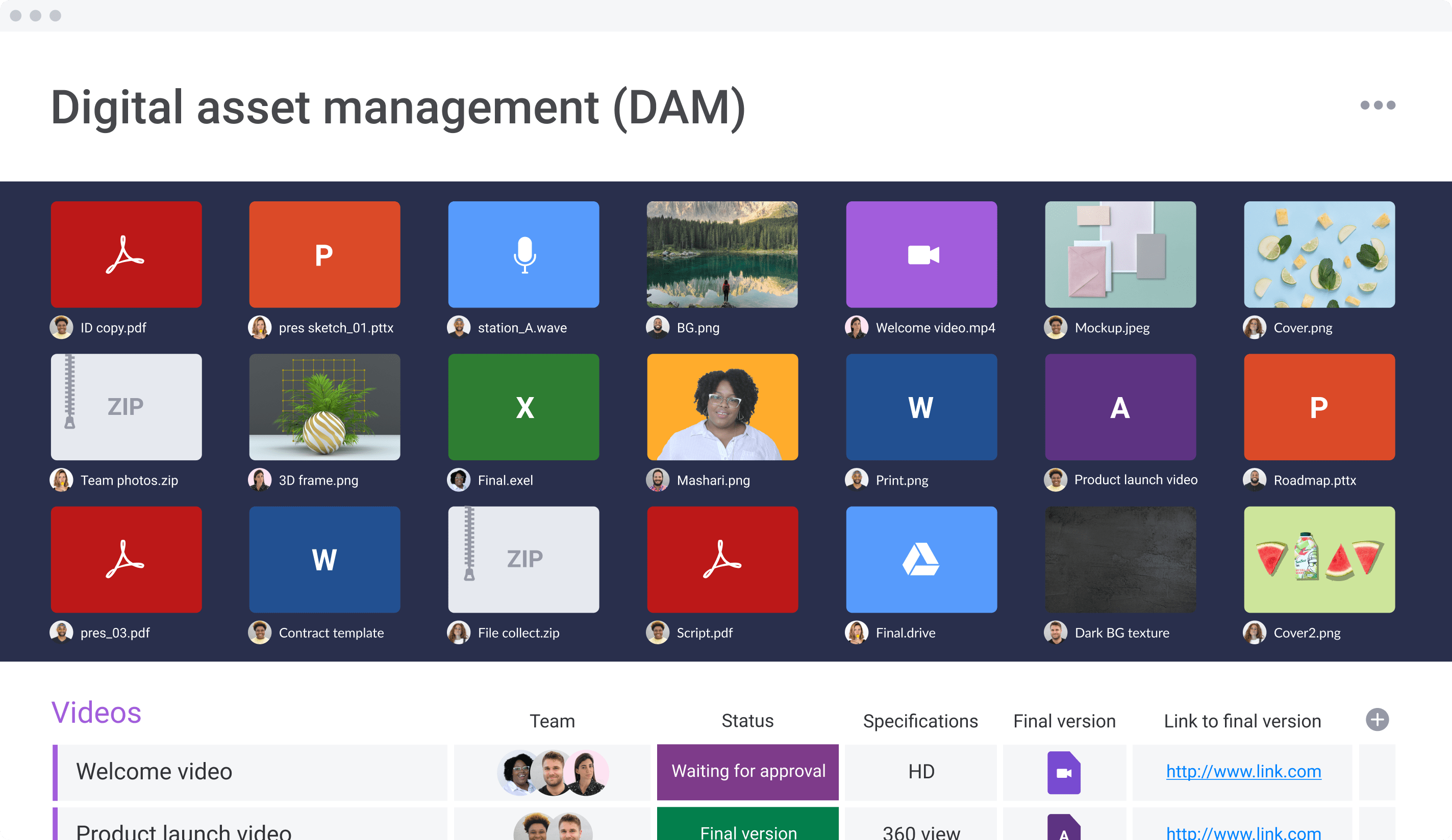 Digital Asset Management Template Monday